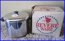 1801 REVERE WARE COPPER CLAD STAINLESS 10QT STOCKPOT WithLID NEW IN BOX! FREE SHIP