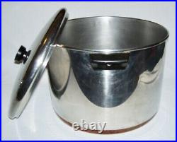 1801 REVERE WARE Early Stainless Steel+Copper Clad STOCK POT (16 Qt) Rome, NY