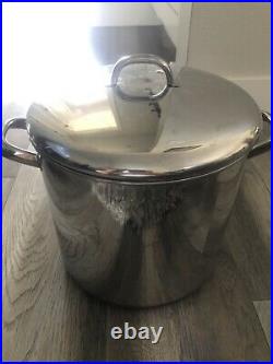 1801 Revere Ware Stock 12QT Rome N. Y. Pot & Lid Stainless Copper Clad Bottom