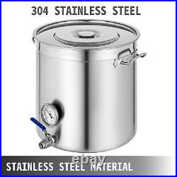 180 QT Stainless Steel Stock Pot Thermometer Stockpot Home Brew Kettle