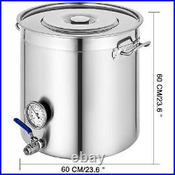 180 QT Stainless Steel Stock Pot Thermometer Stockpot Home Brew Kettle