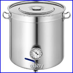 180 QT Stainless Steel Stock Pot Thermometer Stockpot Home Brew Kettle