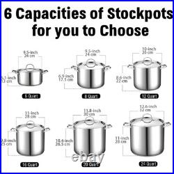 18/10 Stainless Steel 20-Qt Stockpot, Even Heat Distribution
