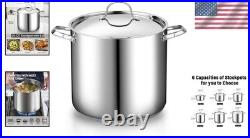 18/10 Stainless Steel 20-Qt Stockpot, Even Heat Distribution
