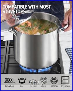 18/10 Stainless Steel 20-Qt Stockpot, Even Heat Distribution