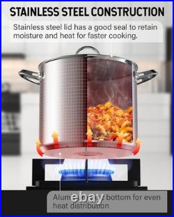 18/10 Stainless Steel 20-Qt Stockpot, Even Heat Distribution