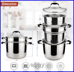 18/10 Stainless Steel, 4 Piece Pasta Pot with Strainer Insert, Stock Pot with St 18/10 Stainless Steel, 4 Piece Pasta Pot with Strainer Insert, Stock Pot with St