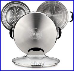 18/10 Stainless Steel, 4 Piece Pasta Pot with Strainer Insert, Stock Pot with St 18/10 Stainless Steel, 4 Piece Pasta Pot with Strainer Insert, Stock Pot with St