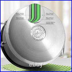 18/8 Stainless Steel 15 Quart Stock Pot with See-Through Lid Induction Ready 18/8 Stainless Steel 15 Quart Stock Pot with See-Through Lid Induction Ready