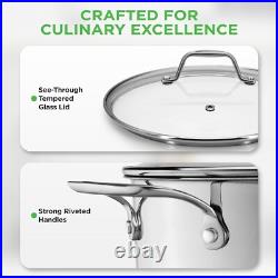 18/8 Stainless Steel 15 Quart Stock Pot with See-Through Lid Induction Ready 18/8 Stainless Steel 15 Quart Stock Pot with See-Through Lid Induction Ready
