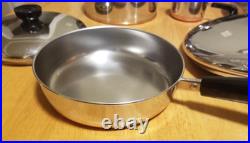18 Piece Vintage Revere Ware 1801 Copper Bottom Cookware Set Lot! RARE PAN-Read