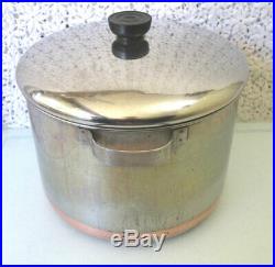 1940s Revere Ware 6 qt TALL Stockpot Dutch Oven Copper Clad Stainless ROME, NY