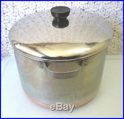 1940s Revere Ware 6 qt TALL Stockpot Dutch Oven Copper Clad Stainless ROME, NY