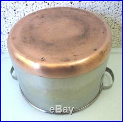 1940s Revere Ware 6 qt TALL Stockpot Dutch Oven Copper Clad Stainless ROME, NY