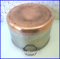 1940s Revere Ware 6 qt TALL Stockpot Dutch Oven Copper Clad Stainless ROME, NY