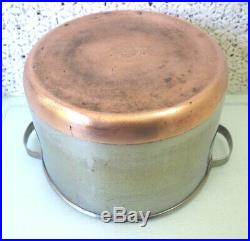 1940s Revere Ware 6 qt TALL Stockpot Dutch Oven Copper Clad Stainless ROME, NY