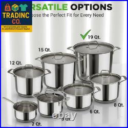 19-Quart Stainless Steel Stock Pot 18/8 Food Grade Stainless Steel Heavy Duty