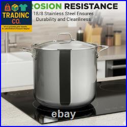 19-Quart Stainless Steel Stock Pot 18/8 Food Grade Stainless Steel Heavy Duty