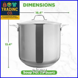 19-Quart Stainless Steel Stock Pot 18/8 Food Grade Stainless Steel Heavy Duty