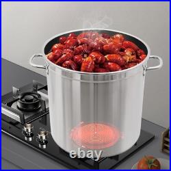 201 Stainless Steel Large Capacity 35/52/74L Stock Pot With Draining Bucket USA