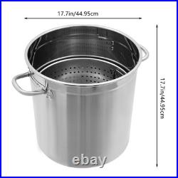 201 Stainless Steel Large Capacity 35/52/74L Stock Pot With Draining Bucket USA