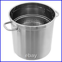 201 Stainless Steel Large Capacity 35/52/74L Stock Pot With Draining Bucket USA