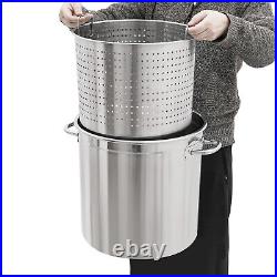 201 Stainless Steel Large Capacity 35/52/74L Stock Pot With Draining Bucket USA