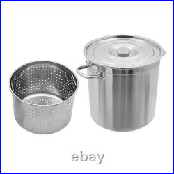 201 Stainless Steel Large Capacity 35/52/74L Stock Pot With Draining Bucket USA