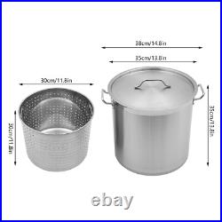 20QT Cooking Pot Set 14.813.8in Stainless Steel Soup Pot Draining Bucket with Lid