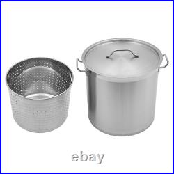 20QT Cooking Pot Set 14.813.8in Stainless Steel Soup Pot Draining Bucket with Lid