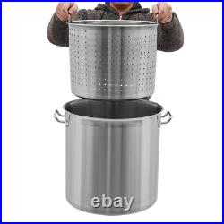 20QT Cooking Pot Set 14.813.8in Stainless Steel Soup Pot Draining Bucket with Lid