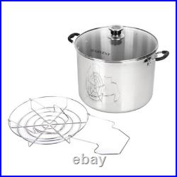 20 Qt Stainless Steel Canning Pot with Rack for Water Bath or Steam