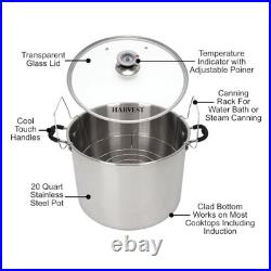20 Qt Stainless Steel Canning Pot with Rack for Water Bath or Steam
