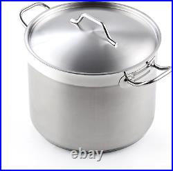 20 Qt Stainless Steel Stock Pot Quart Large Kitchen Soup Big Cooking 5 Gallon