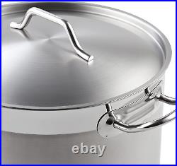 20 Qt Stainless Steel Stock Pot Quart Large Kitchen Soup Big Cooking 5 Gallon