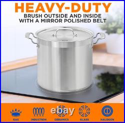 20 Quart Heavy-Duty Stockpot with Stainless Lid Large Pot for Induction, Gas &