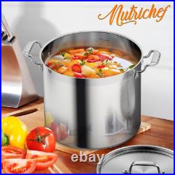 20 Quart Heavy-Duty Stockpot with Stainless Lid Large Pot for Induction, Gas &