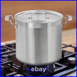 20 Quart Heavy-Duty Stockpot with Stainless Lid Large Pot for Induction, Gas &