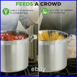 20 Quart Heavy-Duty Stockpot with Stainless Lid for All Cooktops
