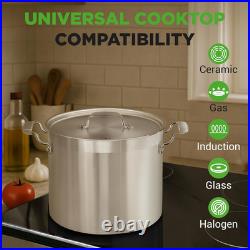 20 Quart Heavy-Duty Stockpot with Stainless Lid for All Cooktops