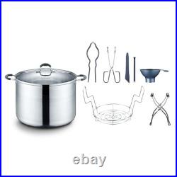 20 Quart Stainless Steel Canning Pot Set with Rack, Tongs, Lifter, Funnel