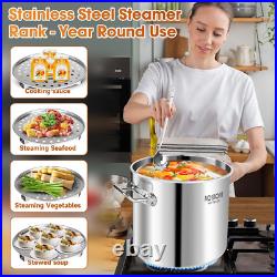 20 Quart Stainless Steel Stock Pot with Lid, Large Induction Soup Pot with Steam