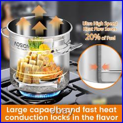 20 Quart Stainless Steel Stock Pot with Lid, Large Induction Soup Pot with Steam