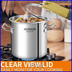20 Quart Stainless Steel Stock Pot with Lid, Large Induction Soup Pot with Steam