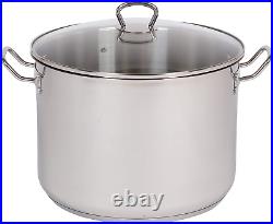 20 Quart Stock Pot W Lid Tri-Ply 18/10 Professional Grade Induction Ready Stai