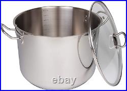 20 Quart Stock Pot W Lid Tri-Ply 18/10 Professional Grade Induction Ready Stai
