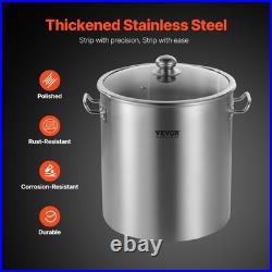 24QT Stainless Steel Stock Pot with Lid and Handle for Cooking Kitchen Use