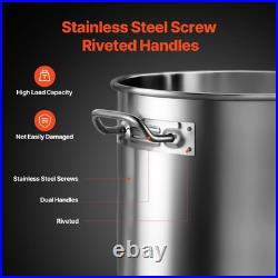 24QT Stainless Steel Stock Pot with Lid and Handle for Cooking Kitchen Use
