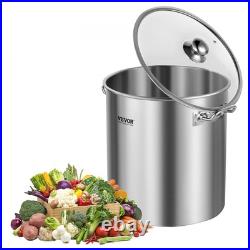 24QT Stainless Steel Stock Pot with Lid and Handle for Cooking Kitchen Use