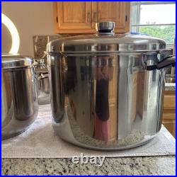 24 Element Stainless Steel Cookware Set 13 12QT 20QT 35QT With Lids AS-IS